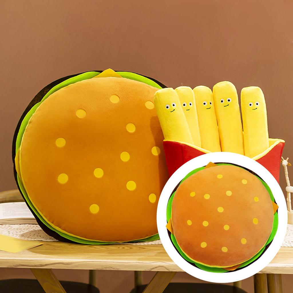 Cheeseburger Plush Toy Cushion Cute Burger Hamburger Stuffed Pillow for Boy Girl