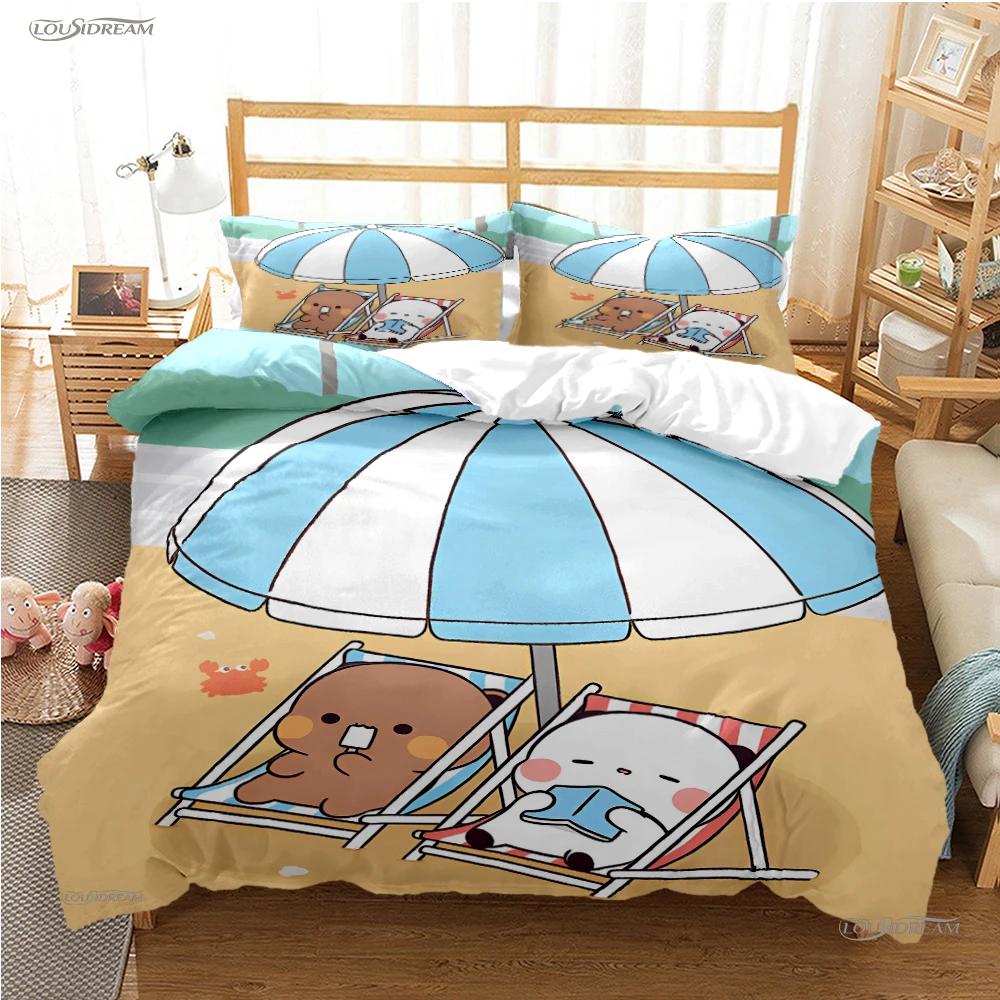 Милый Bubu Dudu мультяшный медведь панда пододеяльник кавайный комплект постельного белья мягкий пододеяльник и наволочки односпальные/двуспальные/королевские/королевские детские