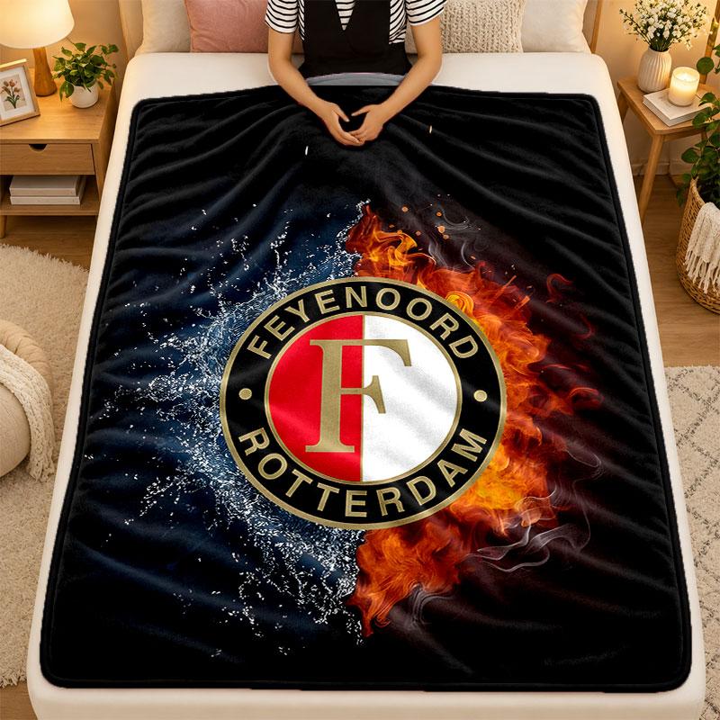 Flannel BlanketFeyenoord Warm Soft Throw Blanket for Indoor Sofa Bed Living Room Use