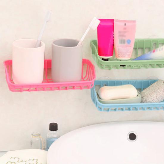 Storage Holder Double Suction Cup Strong Suction 5 Colors Kitchen Sponge Holder for Living Room