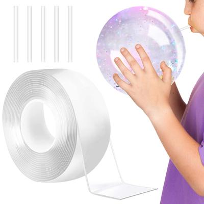 Nano Tape Bubbles, Double Sided Tape Magic Plastic Bubble, Super Elastic Bubble Balloons With 5pcs Straw, 90s Nostalgia Gifts Fun Toy