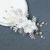 Хрустальная свадебная расческа для волос со стразами, расчески для невесты, белый цветок, боковые расчески для волос, головной убор в виде листа, свадебные аксессуары для волос для женщин и девочек