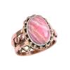Натуральный драгоценный камень родохрозит, двухцветное кольцо из стерлингового серебра 925 пробы, размер 7,5 g4g46