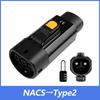 ONDO6 EVqiaoyi Адаптер для электромобилей NACS на Type2 32A 7 кВт, преобразователь для зарядки электромобилей Type2 от зарядной станции Tesla для автомобилей стандарта ЕС