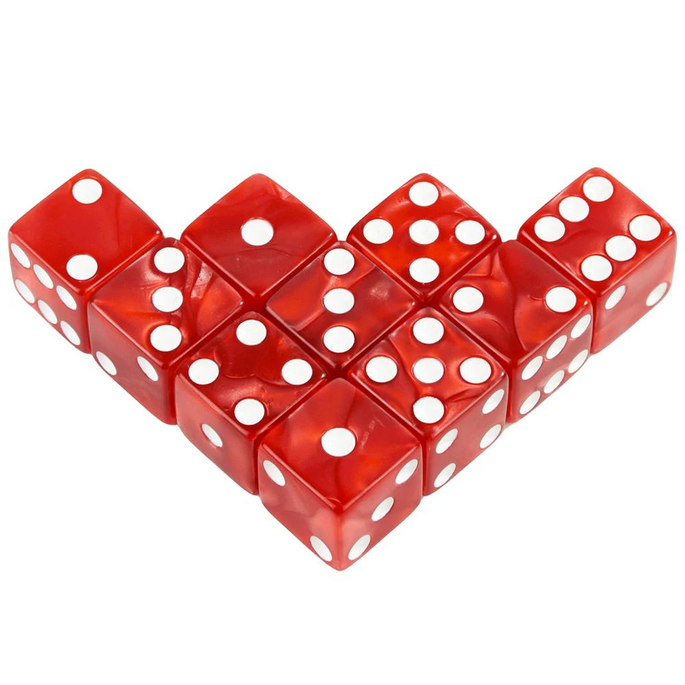 Шестигранные игровые кости 16 мм Мраморный акрил D6 Набор кубиков для DND, RPG, Настольной игры или Обучения математике, Кости с эффектом авантюрина