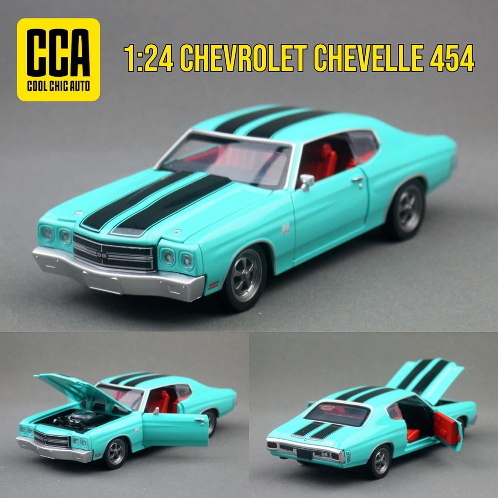AABHC1 1/24 Chevrolet Chevelle 454 1970 Vintage Toy Car Model Diecast Metal Rally Miniature Sound & Light Gift For Kid Boy Collection