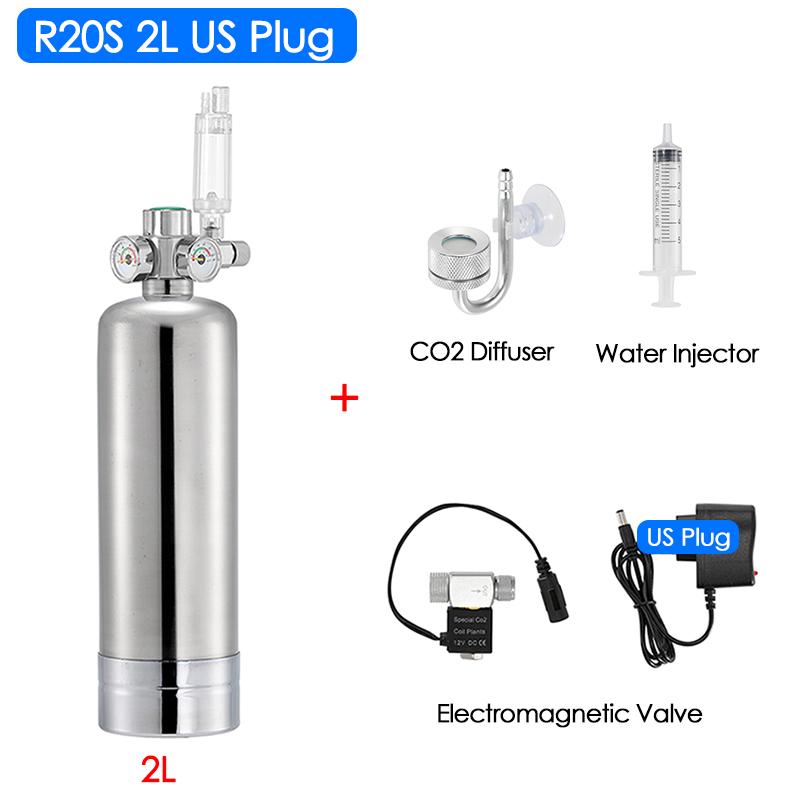 2л Аквариум DIY Система Генератора CO2 Комплект Нержавеющая Сталь Баллон CO2 Система Генератора Реактор Углекислого Газа Комплект для Растений Рыб