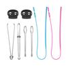 Drawstring Threader Set Flexible/Flat Drawstring Threader Stainless Steel Sewing Loop Turner Hook Tweezers Cord Locks