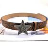 American Retro Western Style Star Embossed Belt Niche Design Spice Girl Vintage Brown Belt