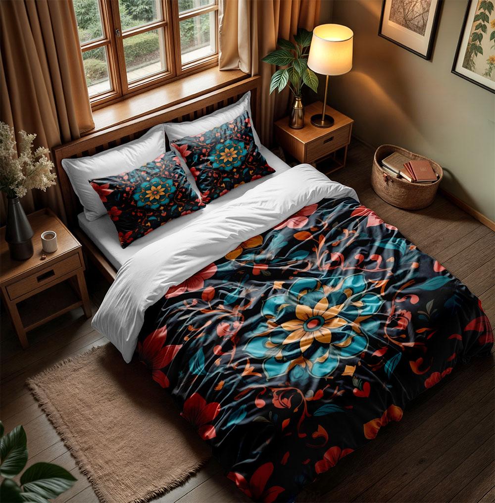 Antique Morrocan Petal Duvet Cover Set UK Single Double Queen King US Twin Full King Size Bed Linen Set