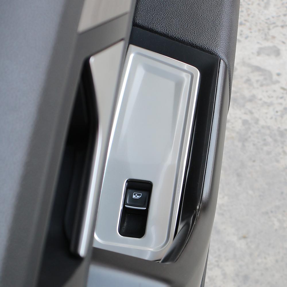 4 шт., кнопка подъема окна автомобиля, панель, наклейка, наклейка для Volkswagen VW T-roc Troc 2018-2022, украшение из нержавеющей стали