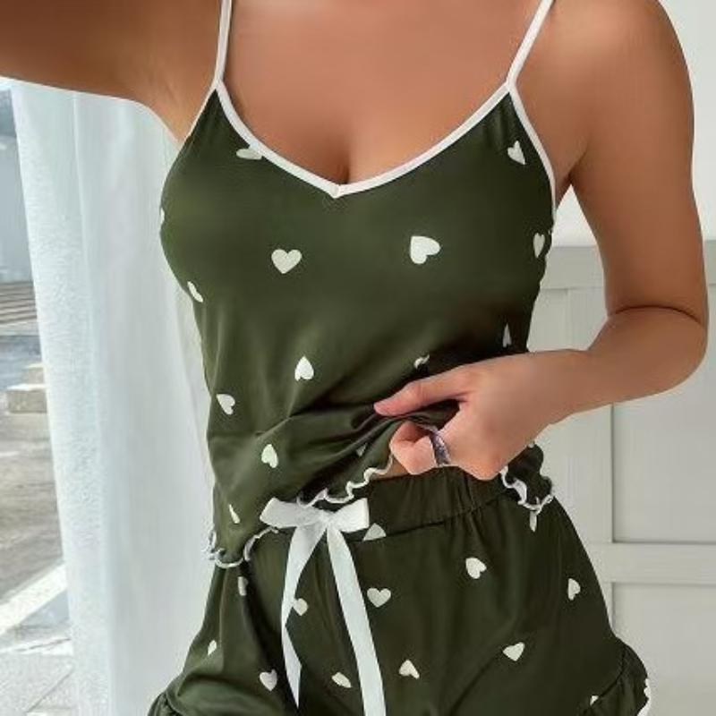 Summer Women's Pajama Two-piece Set, Sexy and Casual Halter Top and Shorts, Home Wear Set