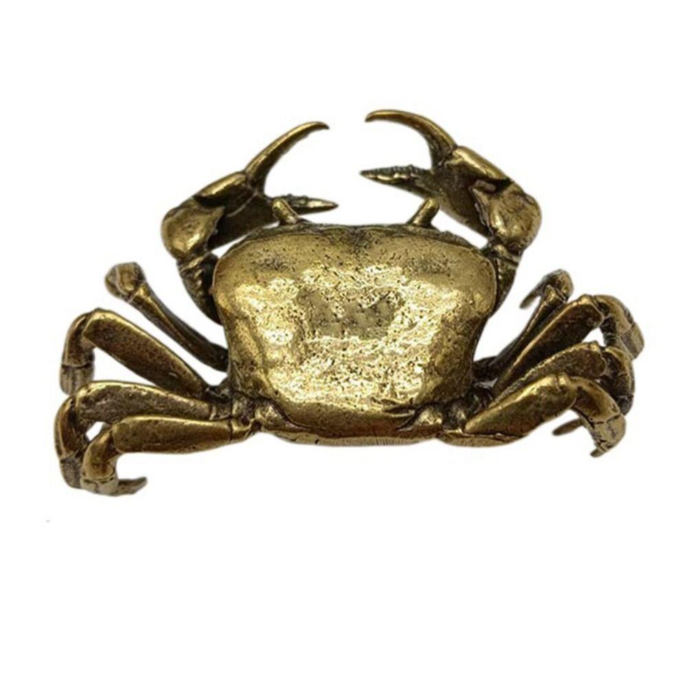 Funny Handmade Crab Small Statue Solid Antique Crab Ornaments Copper Craft Crab Miniatures Tea Pet