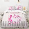 Lightweight Music Bedding Set 3D Duvet Cover 2/3 Pieces AU/DE/EU Full Size Double Quilt Cover Boys Music Enthusiast Room Cover Birthday Gift