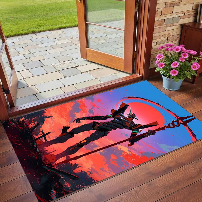 Crystal Velvet Rug Soft Non Slip Indoor Floor Mat Home DecorNeon Genesis Evangelion
