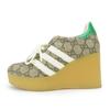Used GUCCI sneakers Gajeel 725655 Adidas Collaboration 34 GG Supreme Canvas/leather beige green JP size around 8.7"
