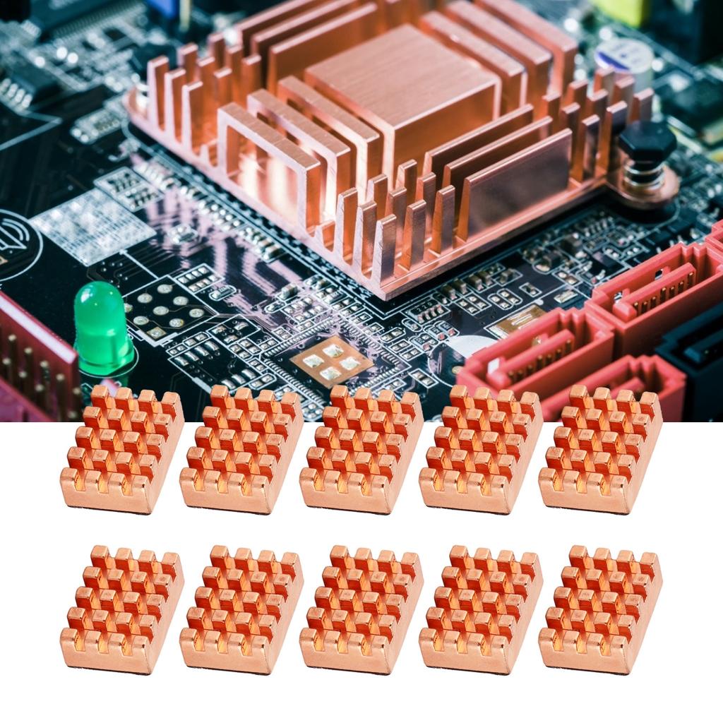 10 шт. P15x5x10 латунный радиатор с термоклеевой лентой радиаторы процессора охлаждающие ребра кулера