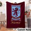 Custom Name Aston-Villa Pride Throws Blanket Flannel Blankets for Couch Bed Gifts for Men Women Picnic blanket Christmas fan gifts