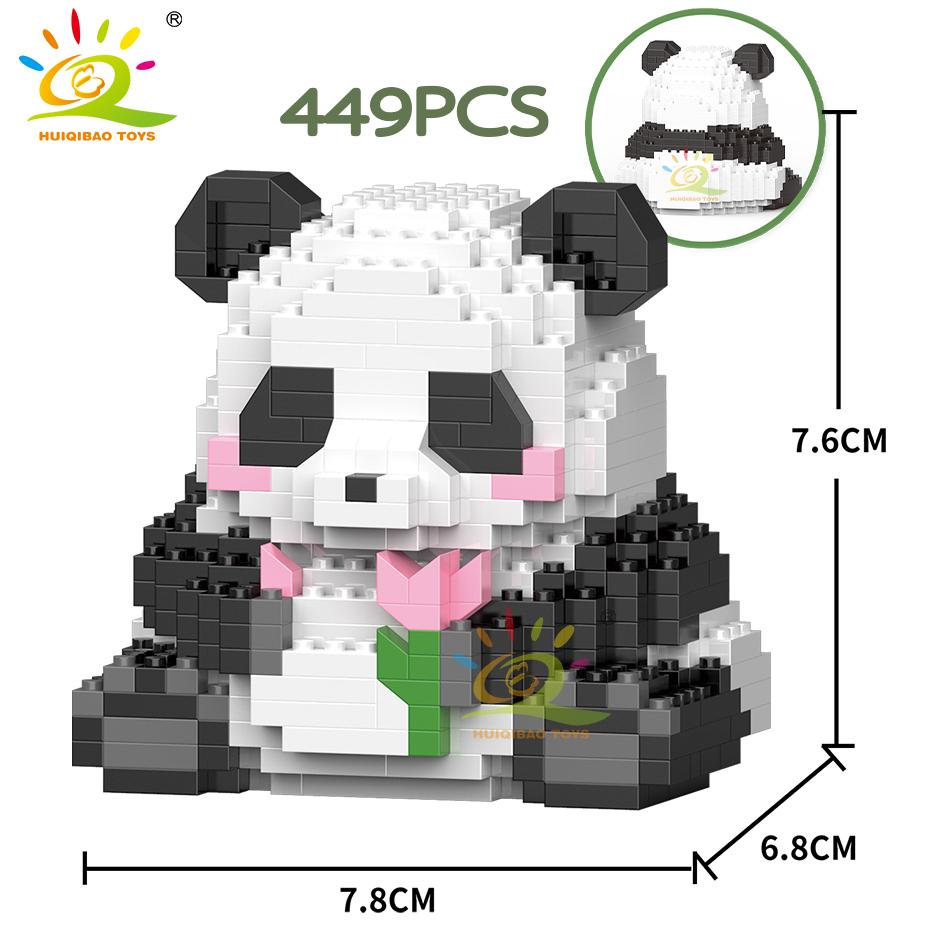 Mini Cute Panda Micro Building Blocks 3D Diamond Model Animals Bricks DIY City Construction Toys for Children Kids