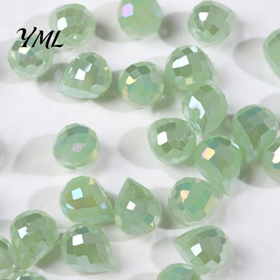 Wedding Craft Accessories Faceted Teardrop Glass Beads, Water Drop Loose Spacer Top Drilled Crystal Beads for Sun Catcher, DIY Necklace Bracelet