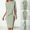 Женское платье из двух частей, праздничная одежда, темперамент, облегающее платье-футляр до колена, уличная одежда