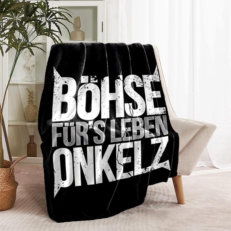 1pc Blanket - Böhse Onkelz band Print Design, Lightweight Blanket for Sofa, Bed- Soft &Warm, Gift for All Seasons