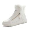 Fashion 4CM Platform Wedge Sneakers Women ZIP Ankle Booties Genuine Leather Chunky Autumn Winter Plush Warm Fur Comfortable Snow Boots