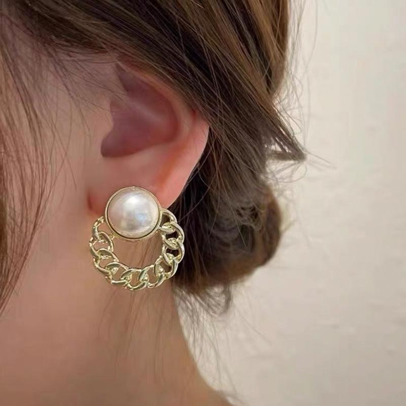 Элегантные серьги-иглы из серебра 925 пробы во французском стиле с жемчугом