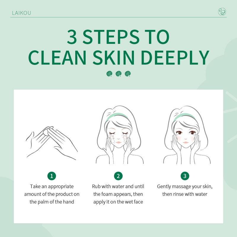 LAIKOU Успокаивающая пенка для умывания с центеллой CICA, очищающая пенка для глубокого очищения пор, 50 г