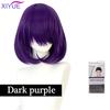 Фиолетовый Ombre, средняя волна, повседневный синтетический парик для черно-белых женщин, косплей, натуральное волокно, искусственные волосы, термостойкие волнистые парики