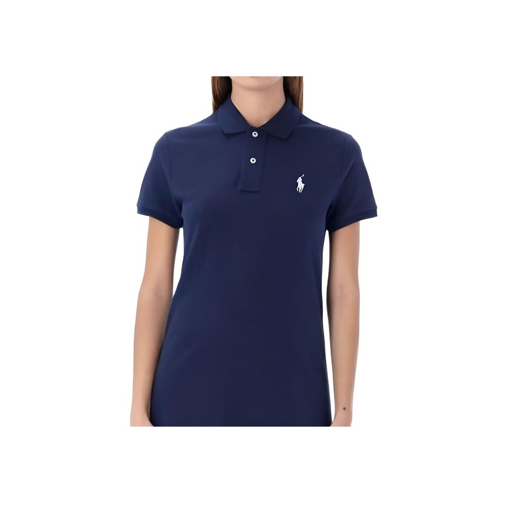 Платье хлопковое с вышивкой логотипа Polo Ralph Lauren, с коротким рукавом, женское 211570229-001