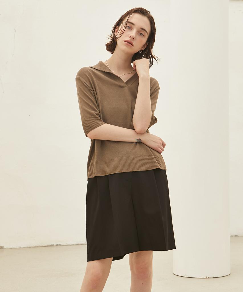 A.RIFF Double Pintuck Half Pants_Black