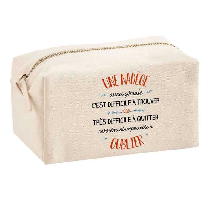 Tote bag - PLANETEE - Trousse Multifonction Une Nadège Aussi Géniale - Coton - Beige - Imprimé en France