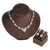 Women's Alloy Necklace Earrings Two-piece Set Clavicle Short Neck Chain Light Luxury Jewelry
