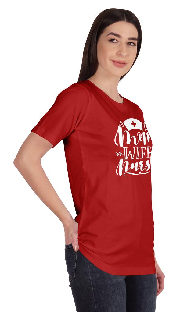 Inkmeso Женская футболка с круглым вырезом для мамы, жены, медсестры, топы, стандартный крой, хлопковая футболка