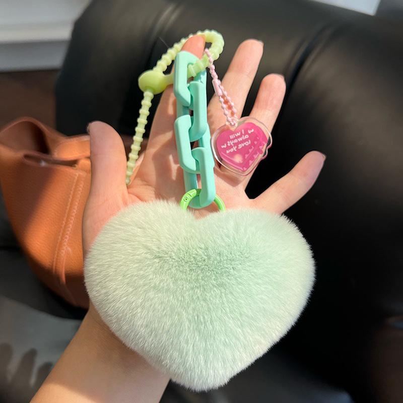 Натуральный мех кролика рекс сердце сумка брелок цепочка подвеска сумка женская девушка сумка подвески автомобили аксессуар пушистый брелок подарки