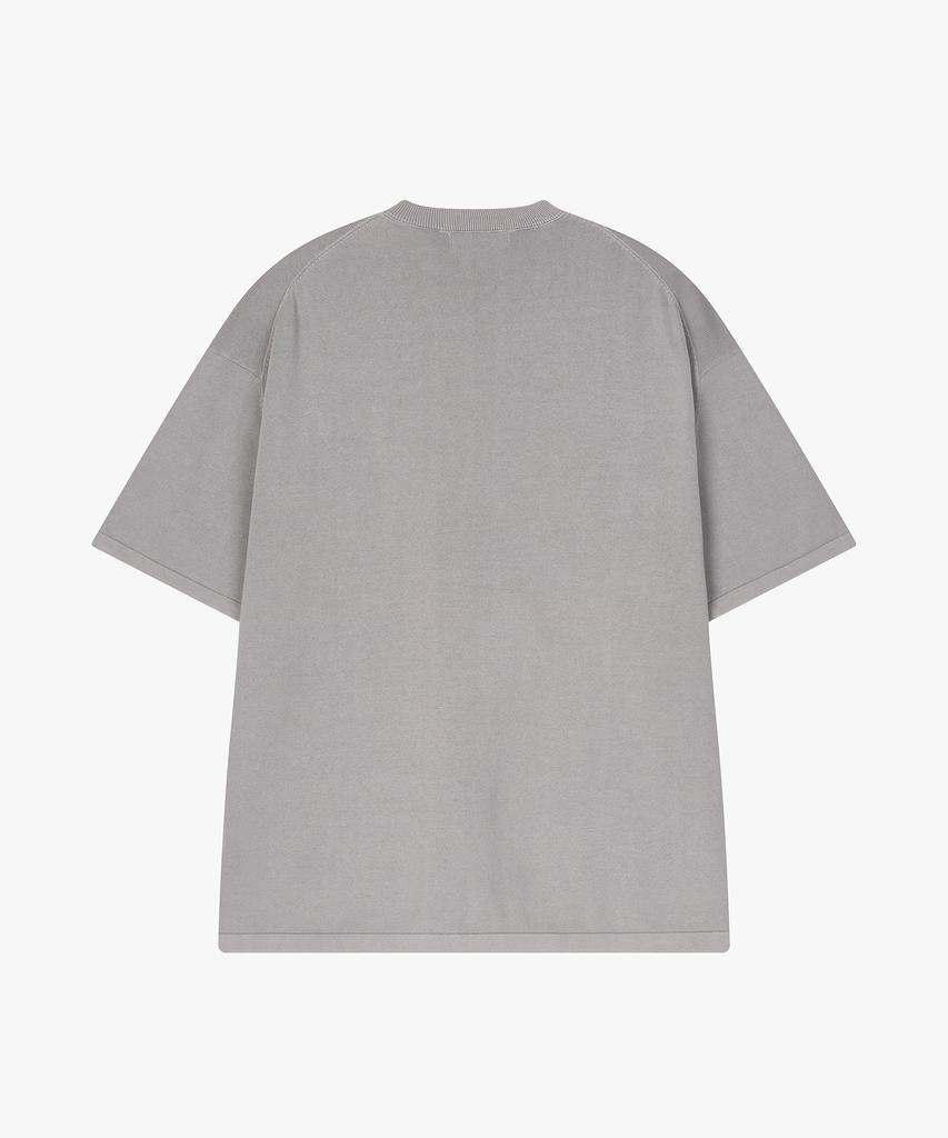 CUTZ Stone Washed Lettering Patch Short Sleeve Knit