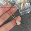 Violet Gourd 18K Rose Gold Necklace for Women - Diamond-Studded Double Gourd Design