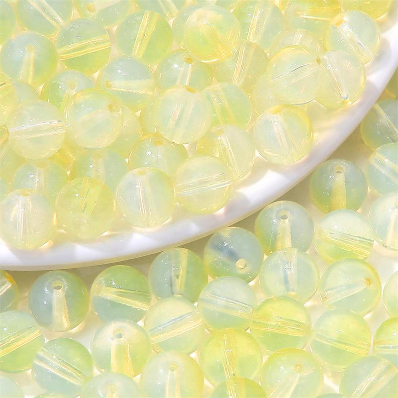 Комплект браслетов из бисера Summer Jelly Gold Glitter: Двойные стеклянные круглые бусины и полусахарные пузырчатые бусины