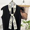 Silk Scarf, Long Strip, High-end Temperament Scarf, Retro Romantic Headgear, Bow Headband, Hair Tie, Streamer, Waist Silk Scarf.