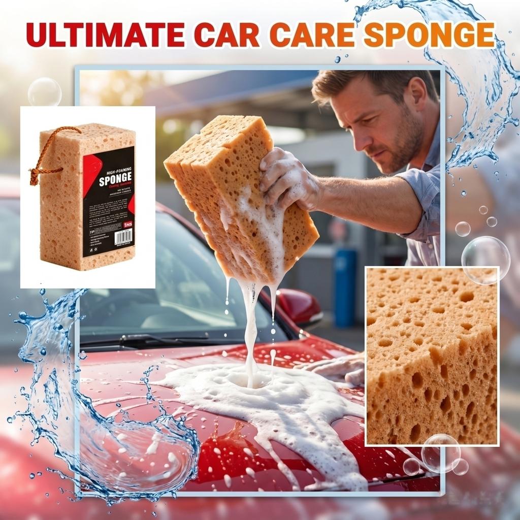 High-Foaming Car Wash Sponge Thickened Large Size 21x11x8cm Durable Soft Cleaning Sponge for Vehicle Surface Care and Maintenance
