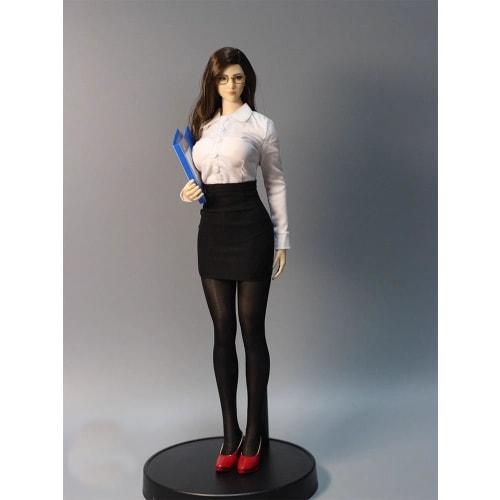 HAMRETHYPPZ 1/6 Scale Costume Figure Clothes for Women, Secretary Outfit, Sexy Work Clothes, Sexy Skirt, Shirt, HR Suit, Sexy Skirt Suit (Body, Head,