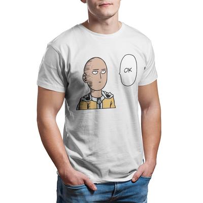 Мерч One punch One ok Okay Аниме One punch man мем Унисекс Футболка для мужчин 100% Хлопок с принтом аниме Одежда больших размеров 5XL 6XL