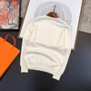 Модный вязаный свитер с вышивкой в виде буквы, круглым вырезом - Мужской, легкая роскошь, Осень/Зима.