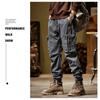 2024 New Winter Cargo Pants Men Multi-Pockets Drawstring Fleece Liner Thick Warm Overalls Joggers Casual Cotton Thermal Trousers