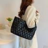Женская стеганая сумка-тоут с ромбами, большая вместимость, сумка с верхней ручкой, универсальная мягкая сумка-саквояж, повседневная модная женская сумка для покупок KTY