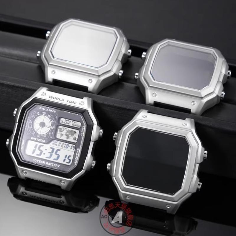 Для Casio AE1200 AE-1200 Мод-комплект Металлический корпус часов Браслет Уплотнительное кольцо 304 Нержавеющая сталь Ремешок для часов Плетеный нейлоновый ремешок