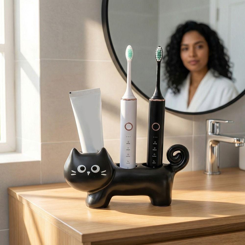 Waterproof 3 Holes Electric Toothbrush Stand Ceramic Electric Toothbrush Holder Home Use