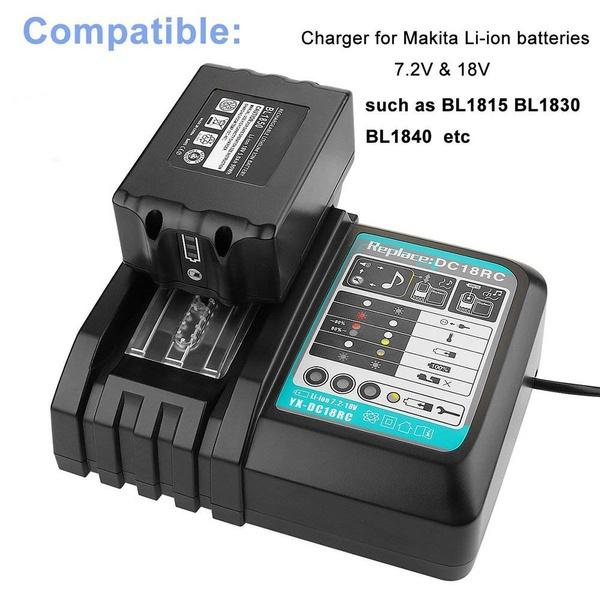 Зарядное устройство для литиевых батарей 7,2–18 В DC18RC/DC18RA/BL1830/Bl1430 заменяет зарядное устройство 3A 6A на интеллектуальное зарядное устройство