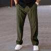Men Straight Sweatpants Drawstring Elastic Waist Wide Leg Solid Color with Pockets Loose Casual Daily Trousers for Work Travel And Outdoor
